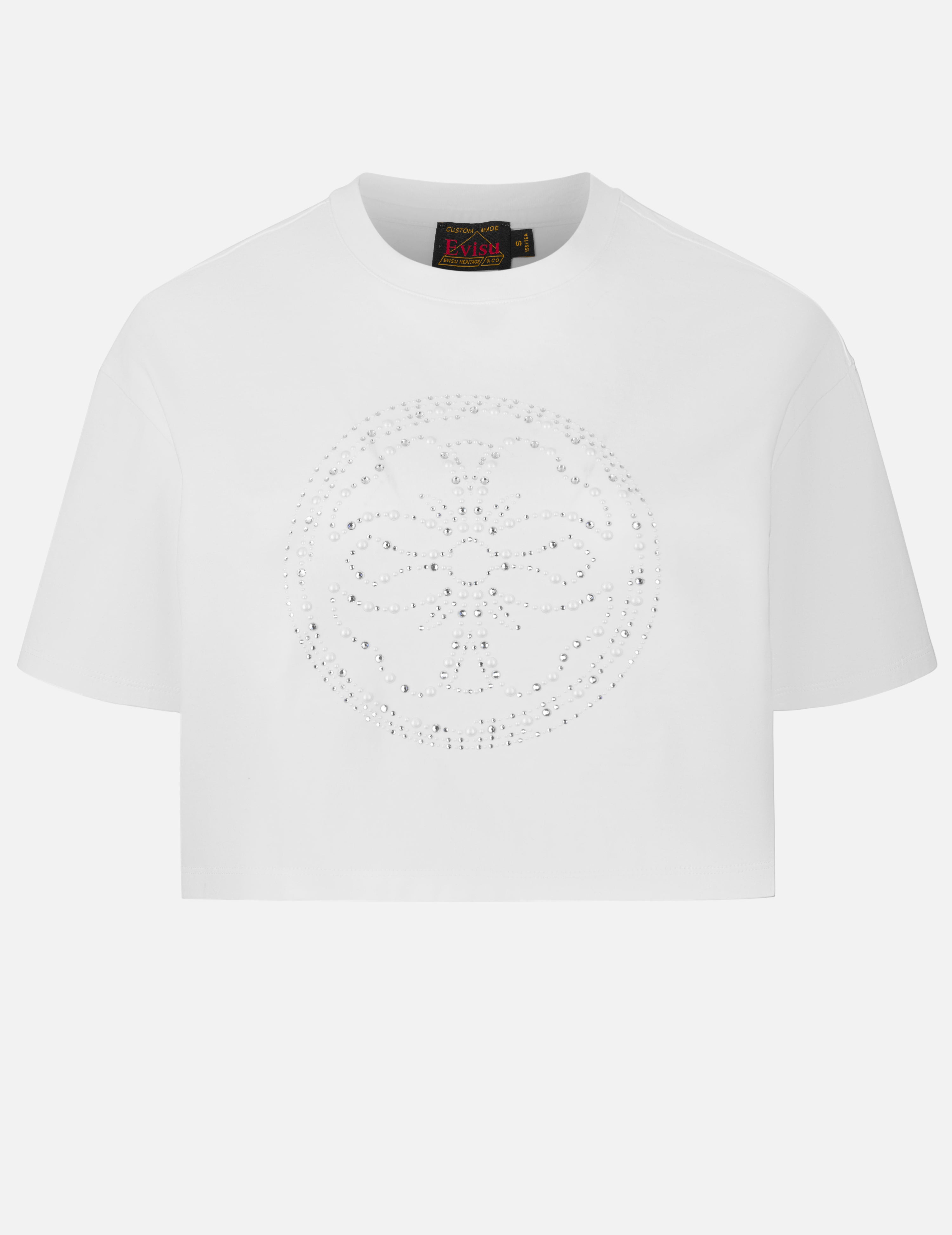 家花燙石和海鷗印花短T恤